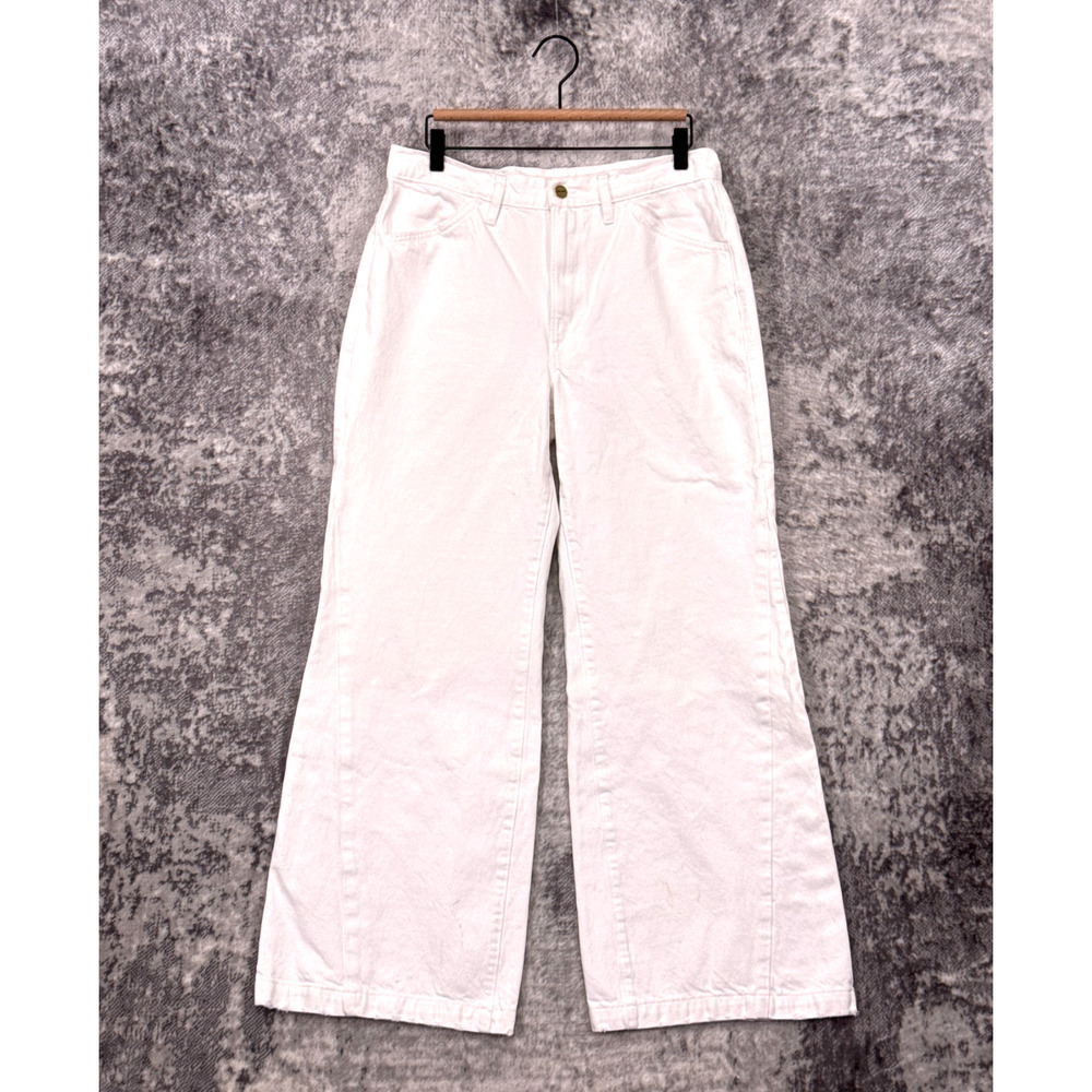 Frame Denim Off-White Wide-Leg Jeans